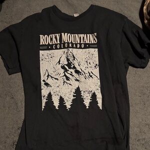 Gildan Black Rocky Mountains Graphic Tee